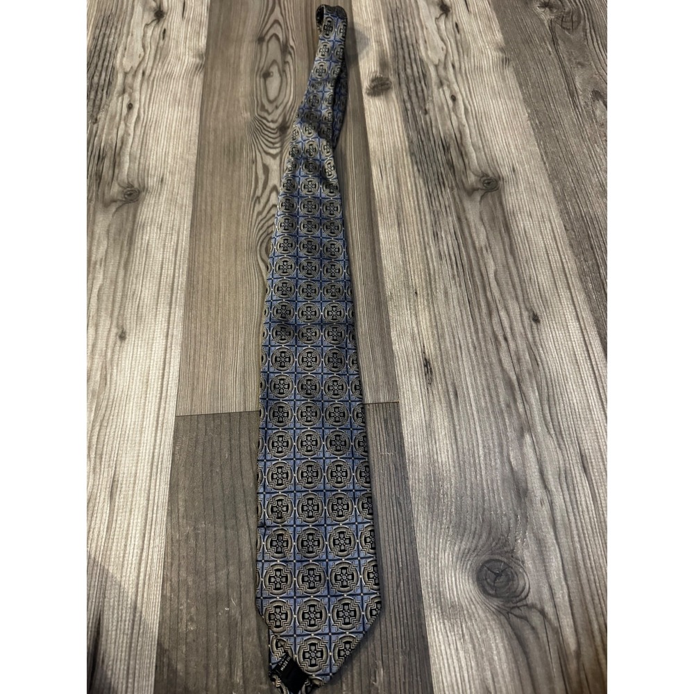 Frank Lloyd Wright Collection Silk Tie Blue Geometric Made in Italy